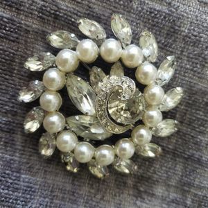 WOW! Vintage Hobe Hallmarked Pearl & Clear Crystal